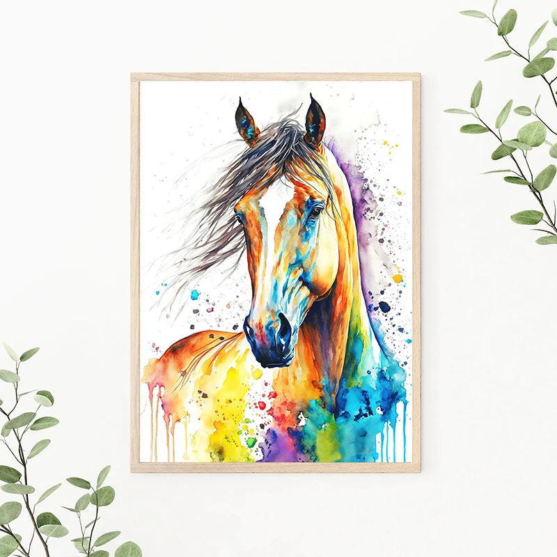 Aquarell Safari Tiere Wandbild für Baby Kinderzimmer Dekoration