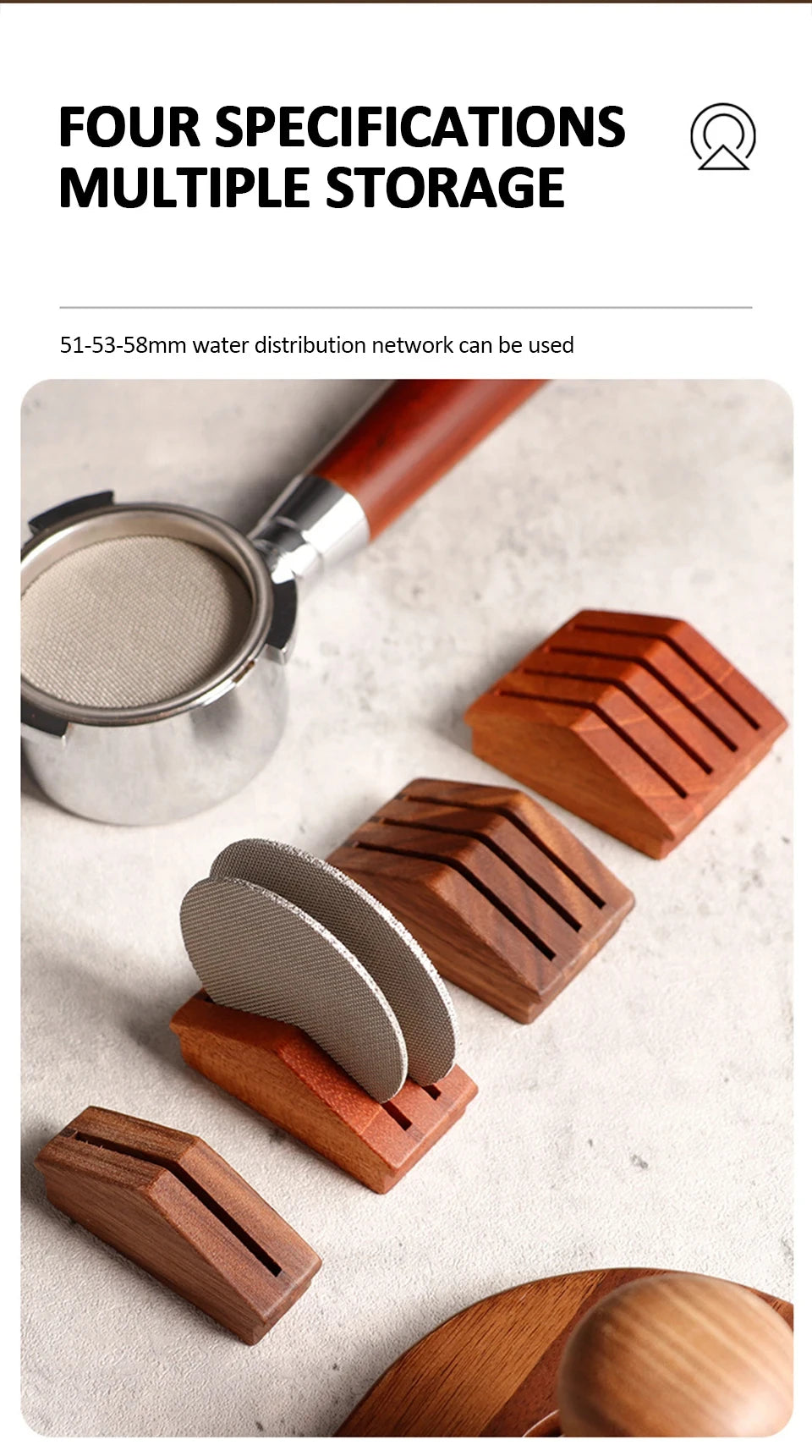 Wiederverwendbarer Holz Kaffeefilterhalter für Espresso Siebträger