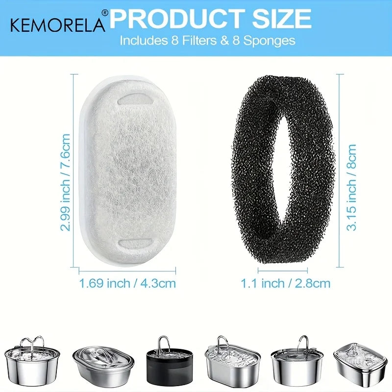 12/15 Katzen Wasserbrunnen Aktivkohle Schwamm Filter für Edelstahl Dispenser-Yabubest - Home & More