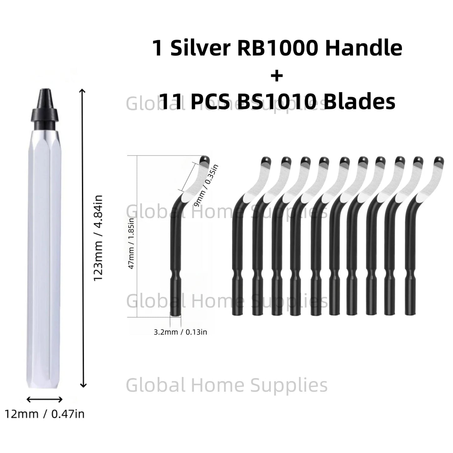 Entgratungswerkzeug Set RB1000 mit 1 oder 11 Schnellarbeitsstahl-Schwenkklingen