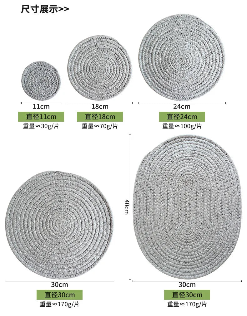 Seil Gewebtes Tischset Baumwolle, Isolierend, fuer Esstisch Kuech