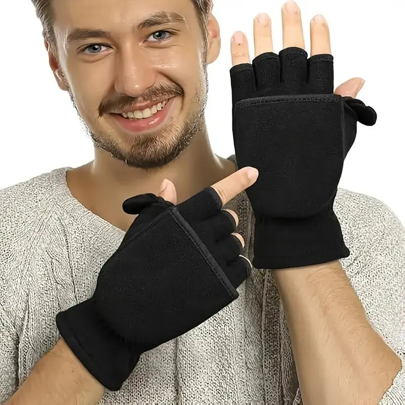 Thermo Unisex Klappenhandschuhe winddicht und warm für den Winter