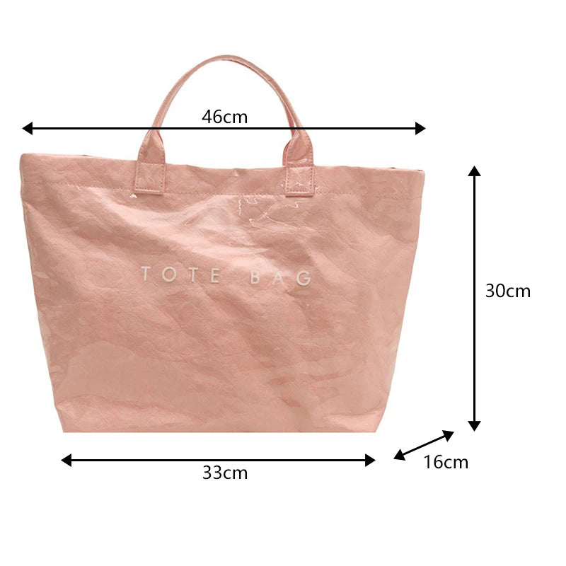 Transparente Einkaufstasche mit Retro Buchstaben großes Fassungsvermögen Damen