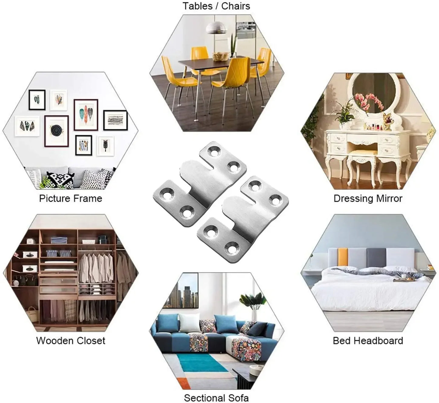 Edelstahl Sofa Verbinder 2er Set – Robuste Möbel Halterungen Edelstahl