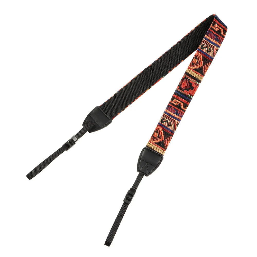 Verstellbarer Kameragurt aus PU Leder im Retro Ethno Stil