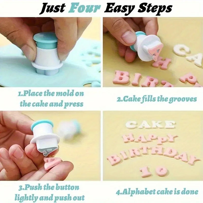 Ausstechformen Set Alphabet Zahlen für Kuchendeko Cupcake Fondant Backen