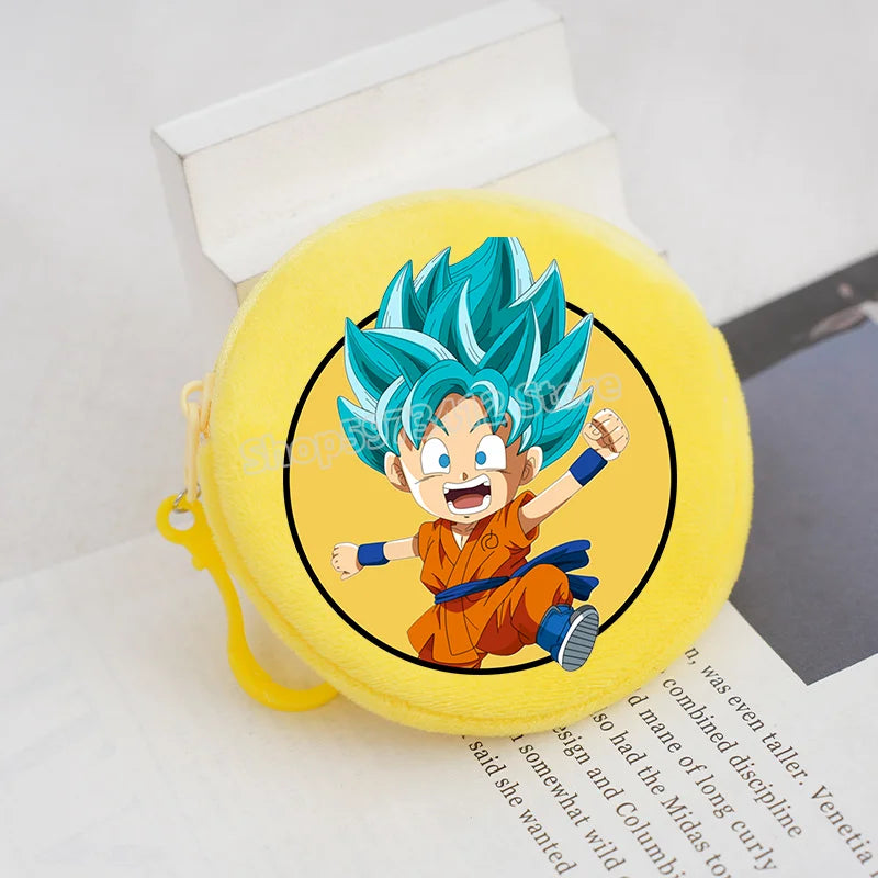 Plüsch Mini Geldbörse mit Reißverschluss rund Cartoon Schlüsselanhänger