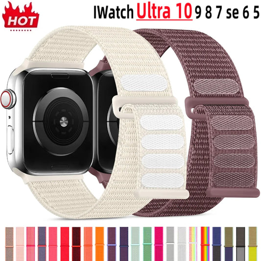 Atmungsaktives Nylonarmband für Smartwatch 38-49 mm, Unisex