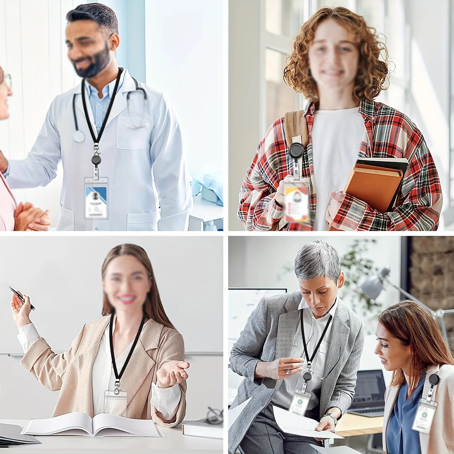 Praktisches Ausweishalter Set mit langlebigem Schlüsselband und Karabiner