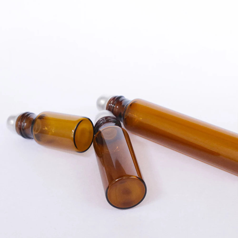 Bernsteinfarbene Glas Rollflaschen für Ätherische Öle und Parfüm