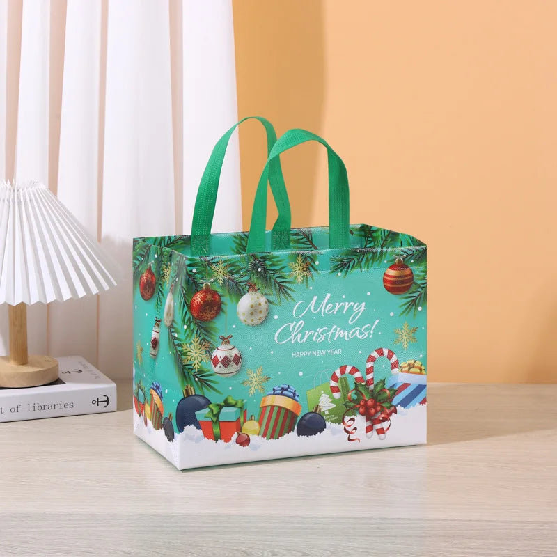 5er Set Weihnachtsgeschenktaschen mit festlichen Motiven