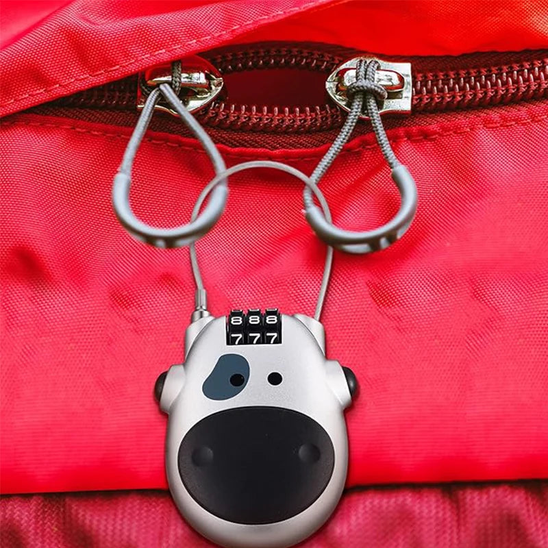 Verstellbares 3-stelliges Kabel Zahlenschloss aus Stahl