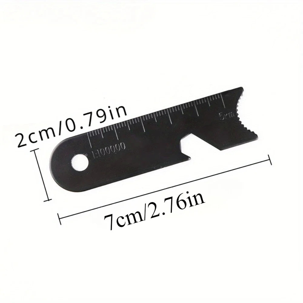 2er Set 2in1 Survival Multitool Edelstahl Flaschenöffner Lineal Camping