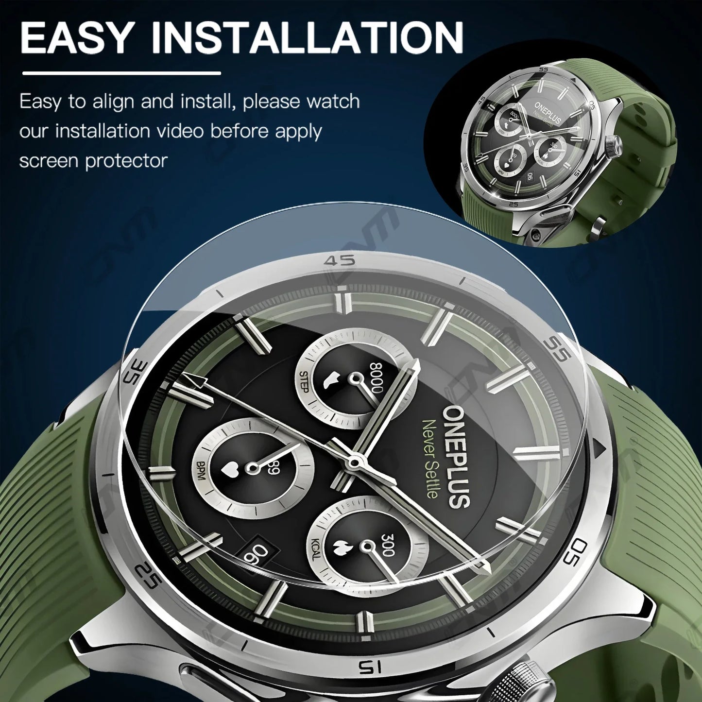 2.5D Displayschutzfolie gehärtetes Glas kratzfest für Smartwatch