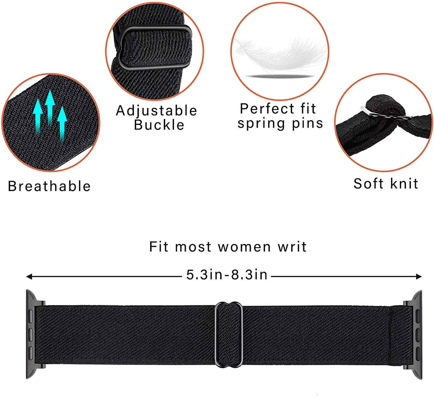 Elastisches Nylonarmband für Smartwatches mit hoher Passgenauigkeit