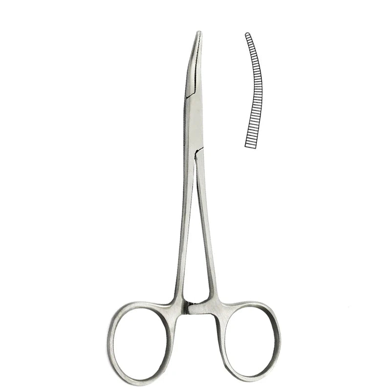 Präzise - Robust: 12,5cm Edelstahl Zange mit gebogener Spitze für Angeln - Hobby
