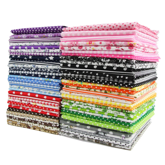 7-teiliges Baumwollstoff-Set in 25x25cm und 50x50cm für Patchwork-Yabubest - Home & More