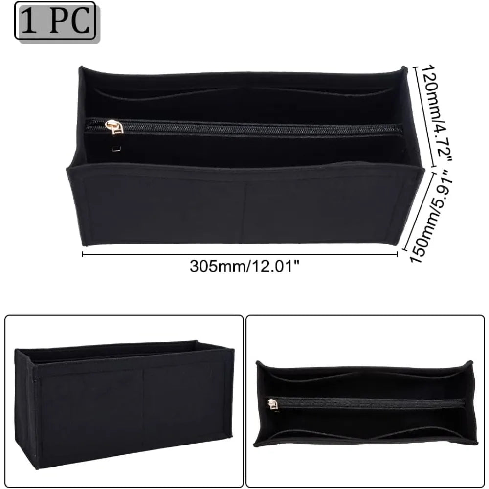 Praktischer Filz Organizer Einsatz für Handtasche mit Reißverschluss