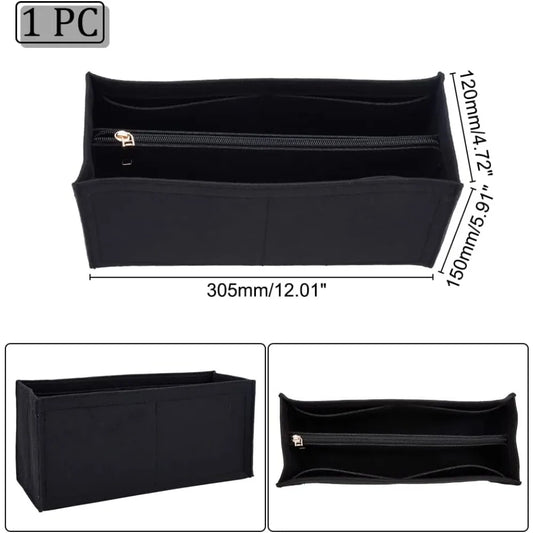 Praktischer Filz Organizer Einsatz für Handtasche mit Reißverschluss