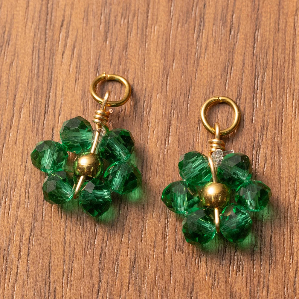 10er Set Edelstahl Blumen Charms für DIY Schmuckherstellung 10x16 mm