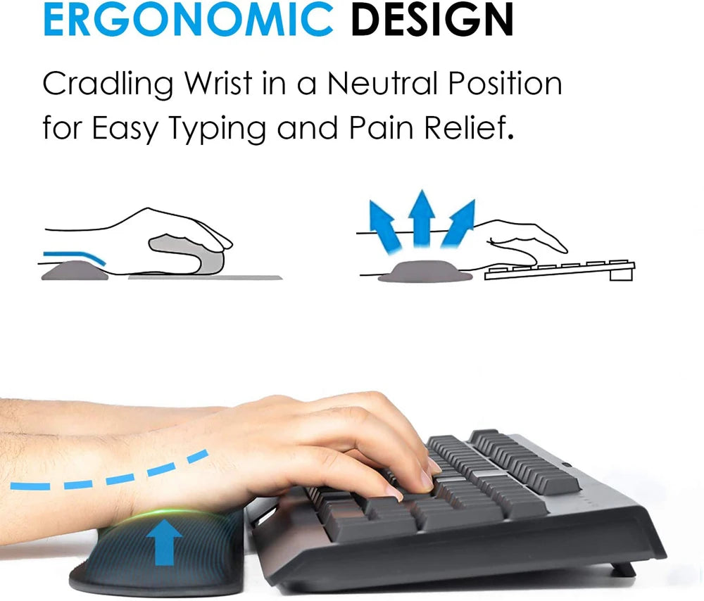 Ergonomisches Handgelenkauflage Mauspad aus Memory-Schaum rutschfest
