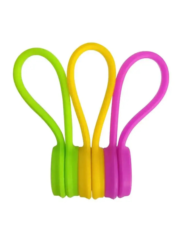 10x Wiederverwendbare Magnetische Kabelbinder Silikon Kabel Organizer