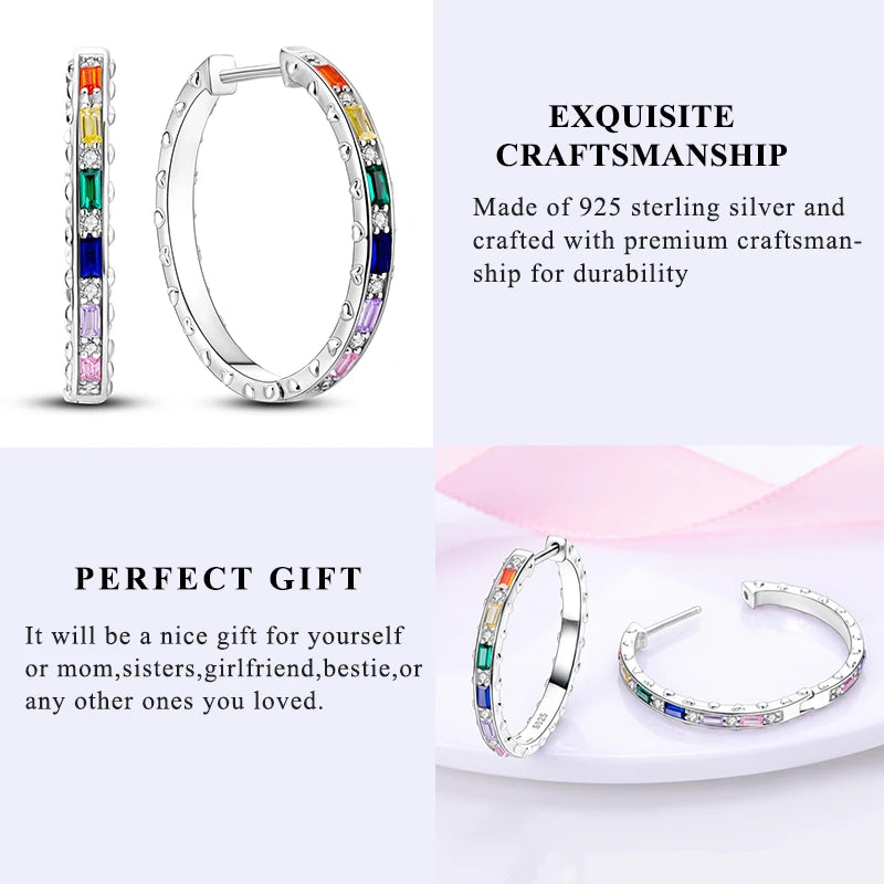 925 Sterling Silber Creolen mit Zirkonia Wassertropfen für Damen