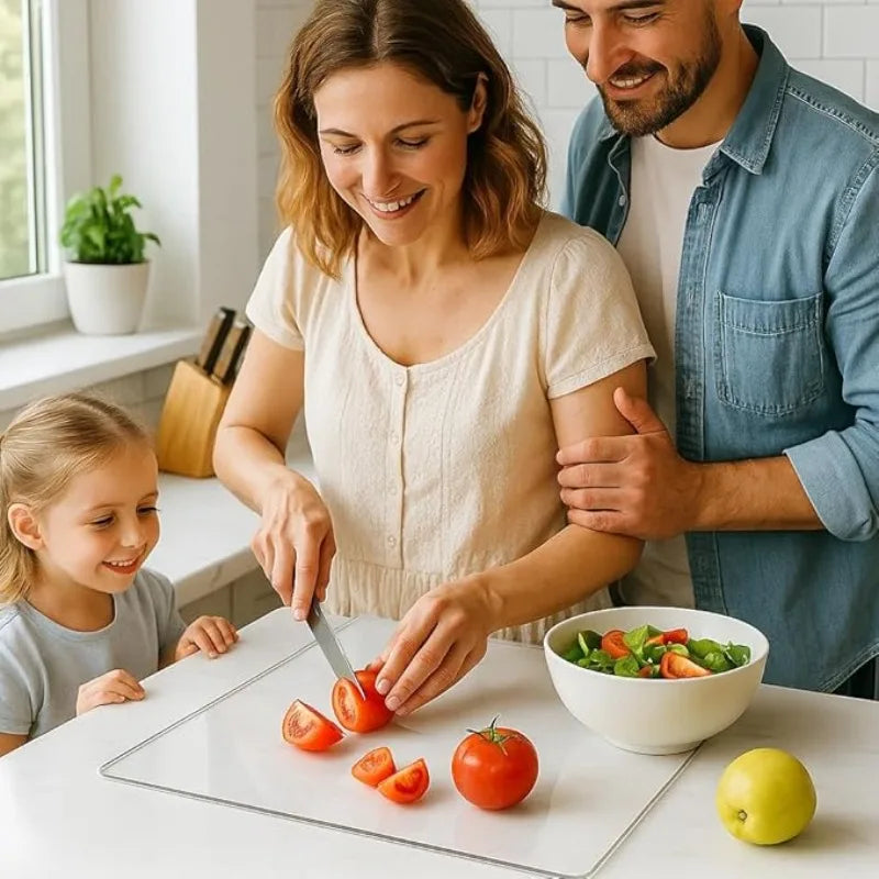 Transparentes rutschfestes Acryl Schneidebrett mit Lippe in Lebensmittelqualität