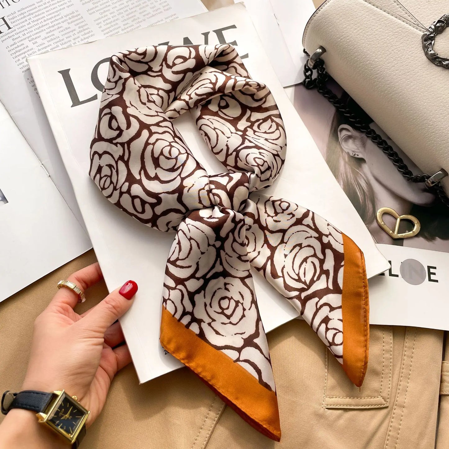 Modischer Hahnentritt Quadratschal für Damen – vielseitig tragbar