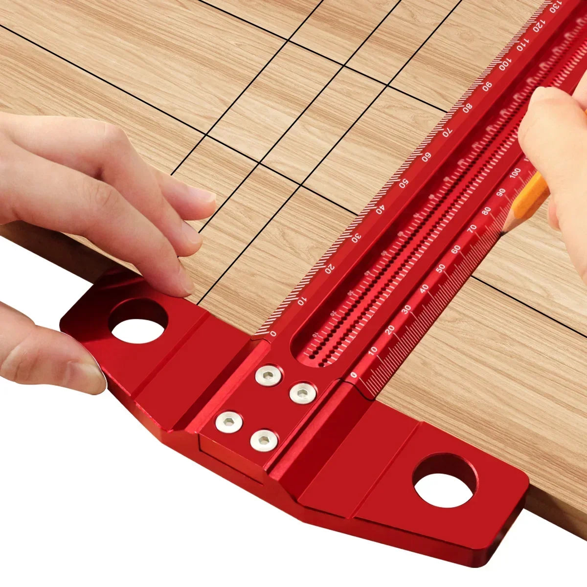 Präzisionsmarkierungs T-Lineal aus Aluminium für Holzbearbeitung  Messwerkzeug