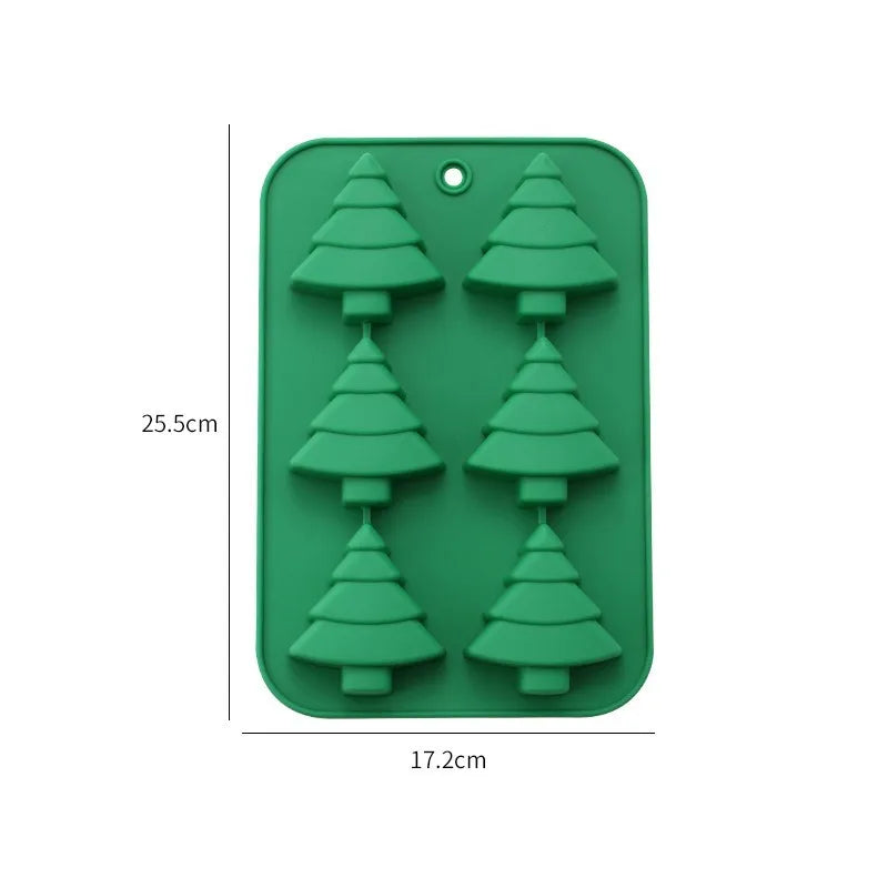 3D Weihnachtsbaum Silikonform für Schokolade Kuchen Süßigkeiten Kerzen