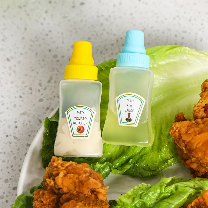 4er Set 25ML Mini Sauce Flaschen Tragbare Ketchup Honig Senf Behälter