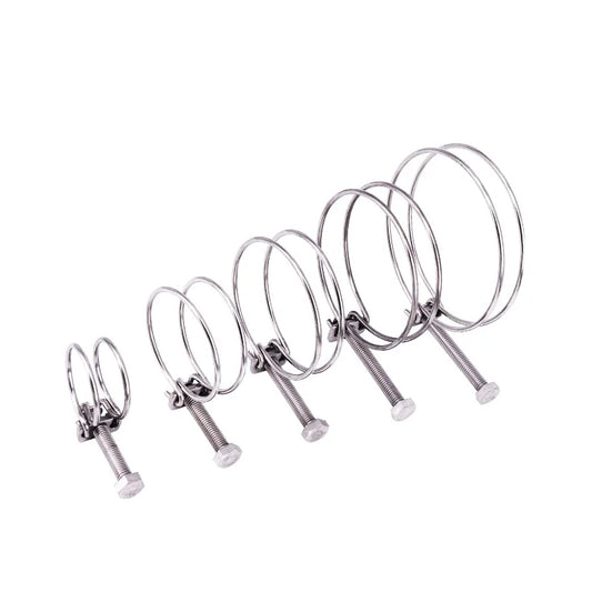 Verstellbare Heavy Duty Doppel Draht Schlauchklemmen aus Edelstahl 16-100 mm