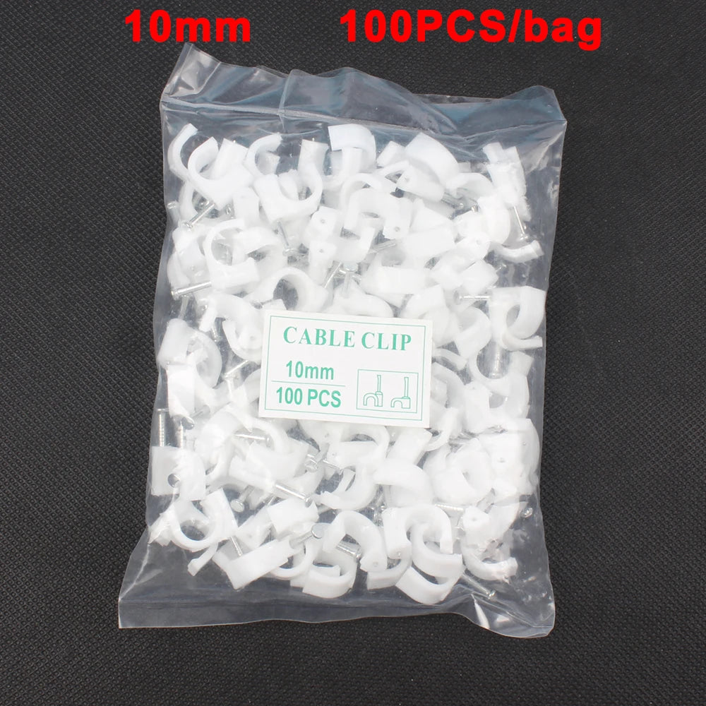 Runde Kabelklemmen 4-16mm für sichere Kabelverlegung – 100 Stück weiß