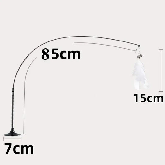 Saugnapf Katze Necken Stick Katze Spielzeug Interaktive Feder Spielzeug Katze Stange Stahl Draht Saugnapf Feder Katze Spielzeug Glocke Katze Necken Bi - Yabubest - Home & More