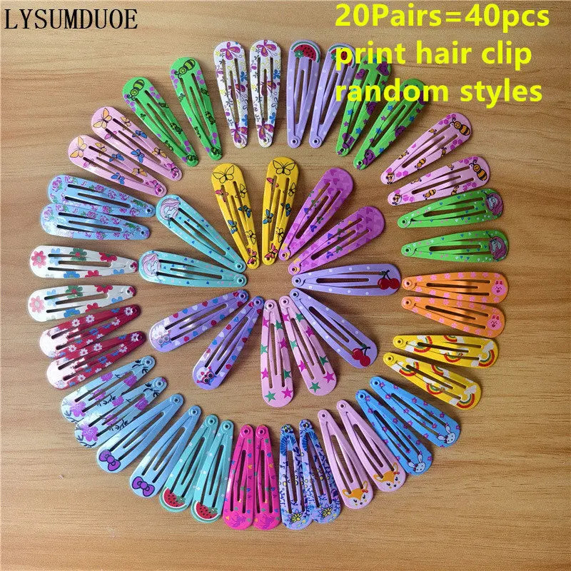 40 bunte Haarspangen für Mädchen – Süße Cartoon BB Clips