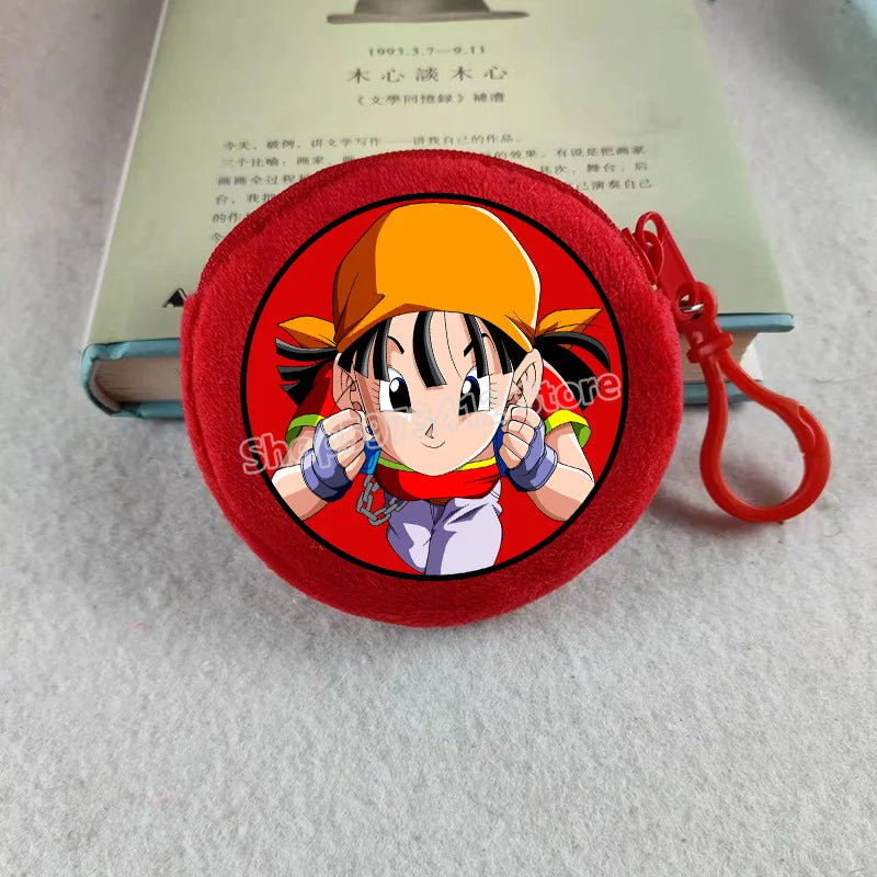 Plüsch Mini Geldbörse mit Reißverschluss rund Cartoon Schlüsselanhänger