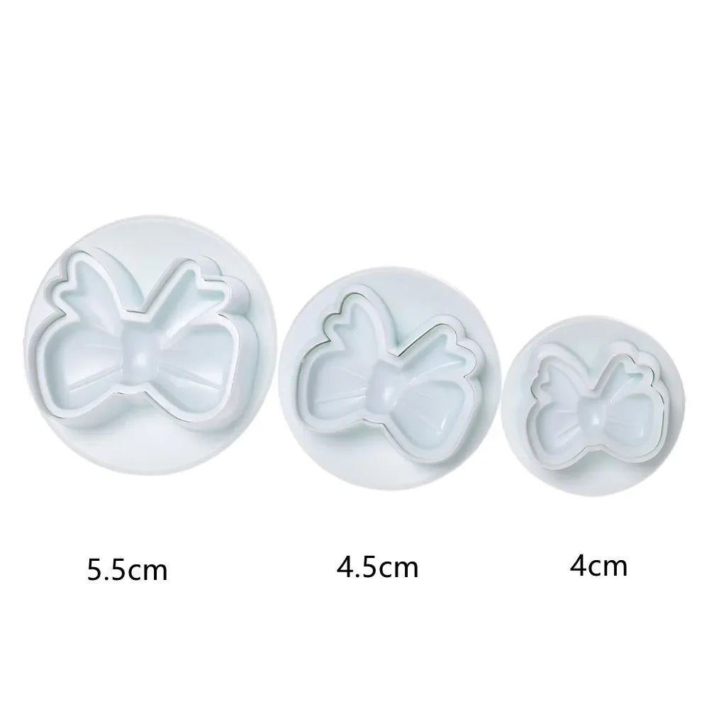 3er Set Kunststoff Fondant Cutter Kuchen Dekorieren Backform Zubehör