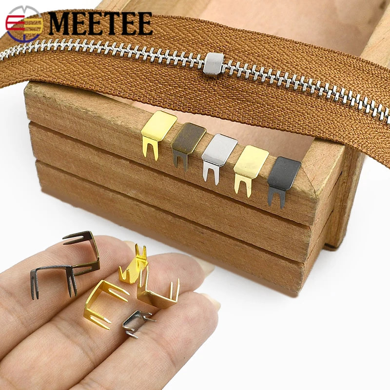 Metall Reißverschlussstopper Set Gr. 3/5/8/10 für Nylon Zipper Reparatur DIY