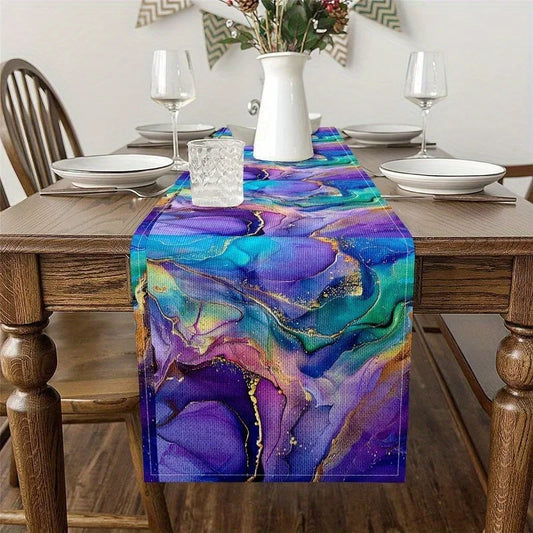 Abstrakter Lava Marmor Batik Tischläufer Langlebig Outdoor Deko Varianten