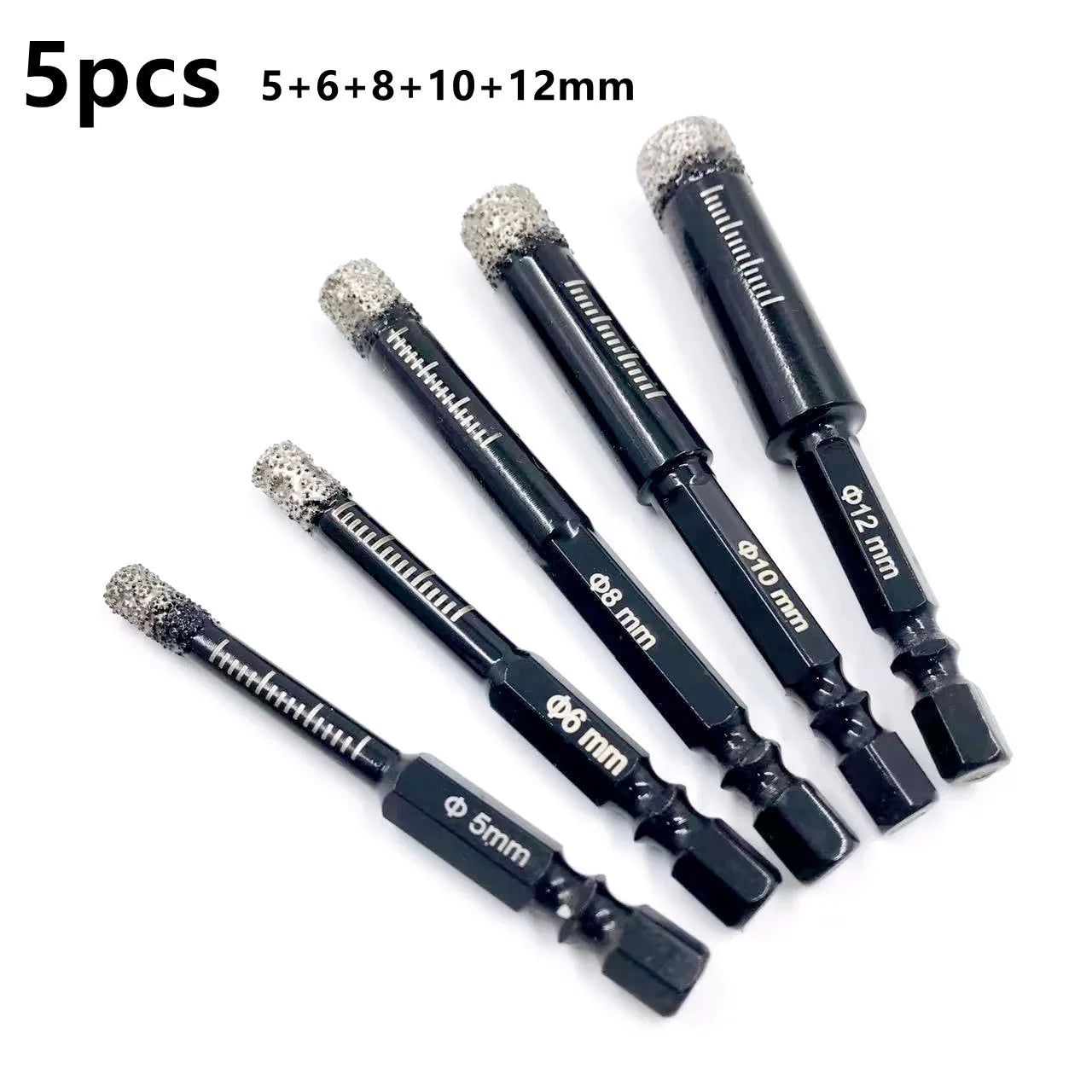 5-16mm Diamantbohrer Set für Fliesen, Marmor, Granit – Sechskantschaft Trocken