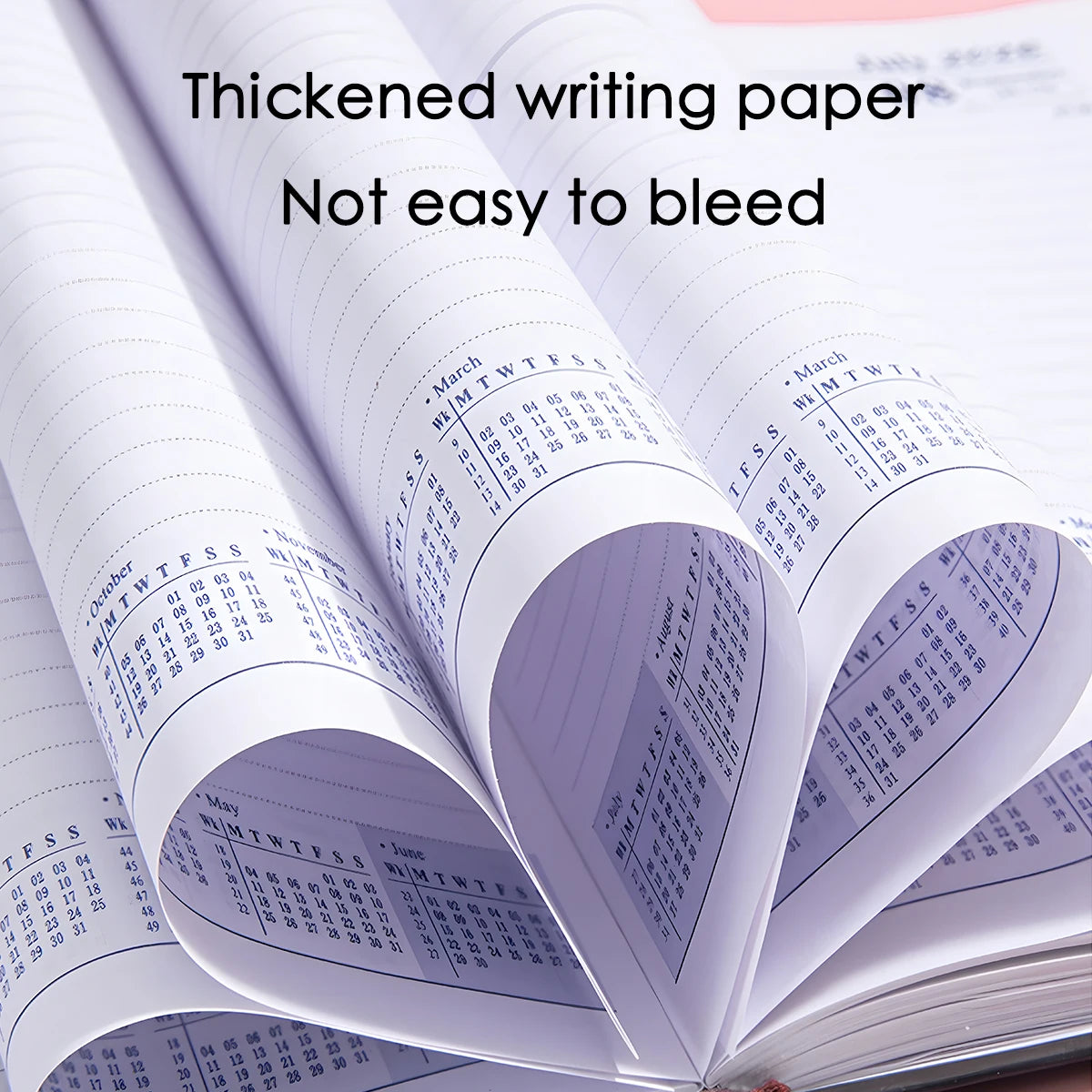 2026 Planer A5 PU-Ledereinband Spanisch Englisch wöchentlicher Monatsplaner