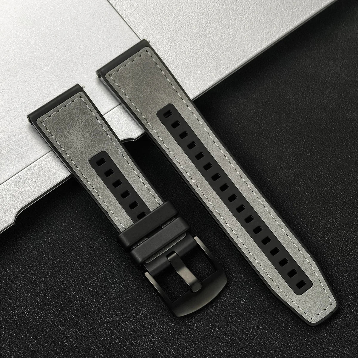 22 mm Leder-Silikonarmband kompatibel für Huawei und Samsung Galaxy Watch-Yabubest - Home & More