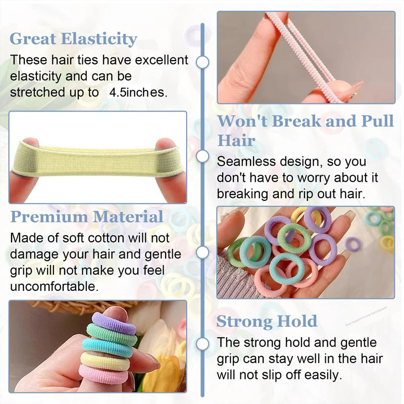Bunte Nylon Haarbänder elastisch für Pferdeschwanz und Frisuren