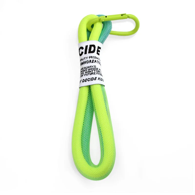 Schillernder Geflecht Seil Schlüsselanhänger mit Karabiner für Rucksack