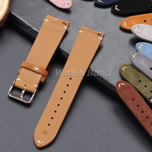 Weiches Schnellverschluss Wildleder Armband 14-22mm für Smartwatch Uhr