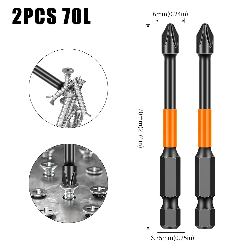 PH2 Kreuzdrehmomentkopf Schraubendreher S2-Stahl magnetisch rutschfest