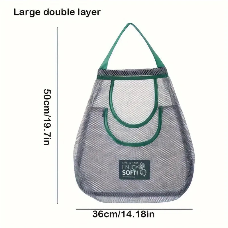 Hängender Netzbeutel aus Vliesstoff Wiederverwendbar für Gemüseaufbewahrung