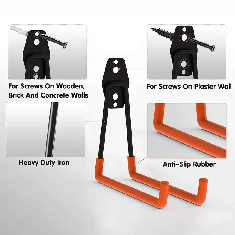Metallhaken zur Wandmontage für sichere Aufbewahrung in Garage und Garten