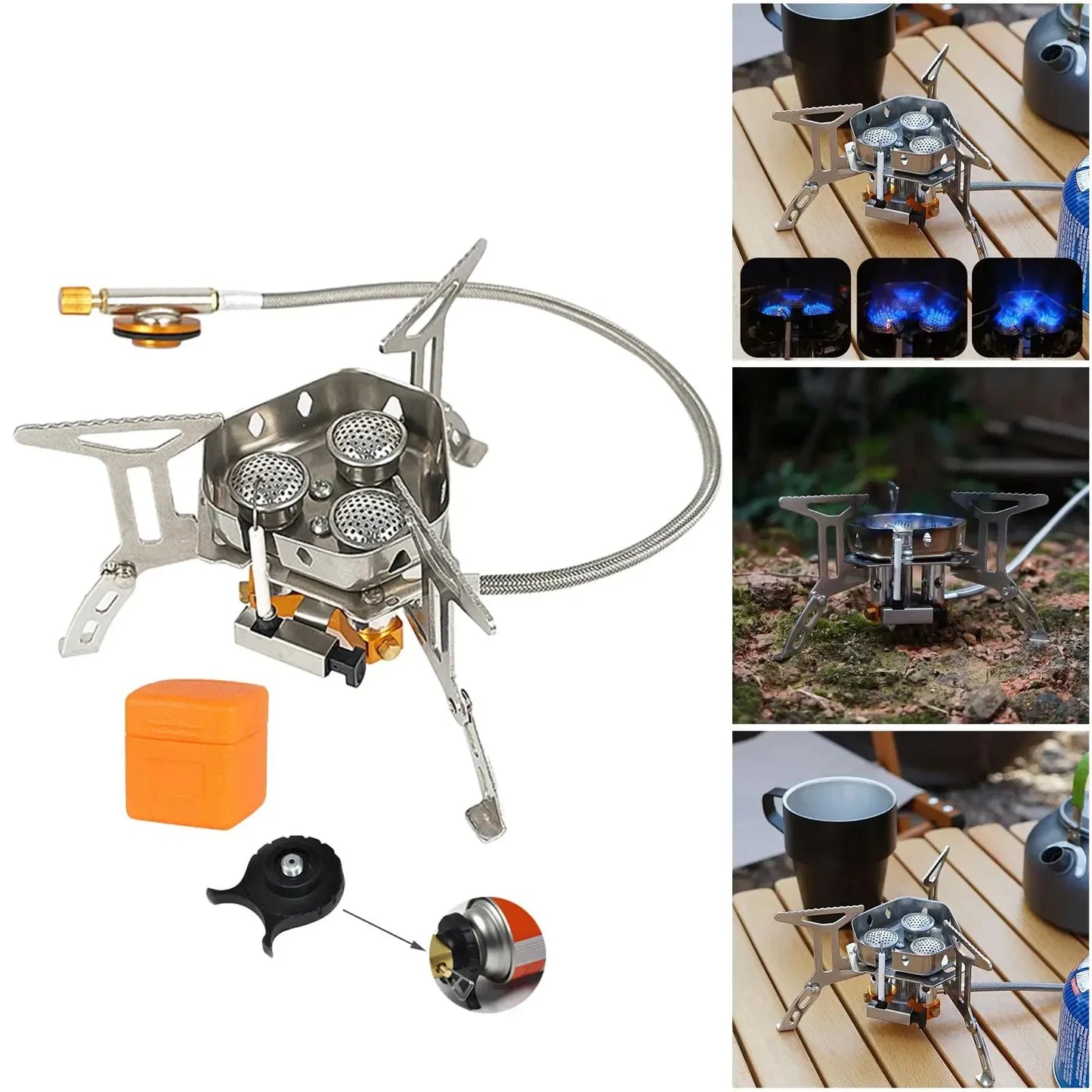 Leistungsstarker 5800W Camping Gasherd – winddicht, faltbar, ultraleicht